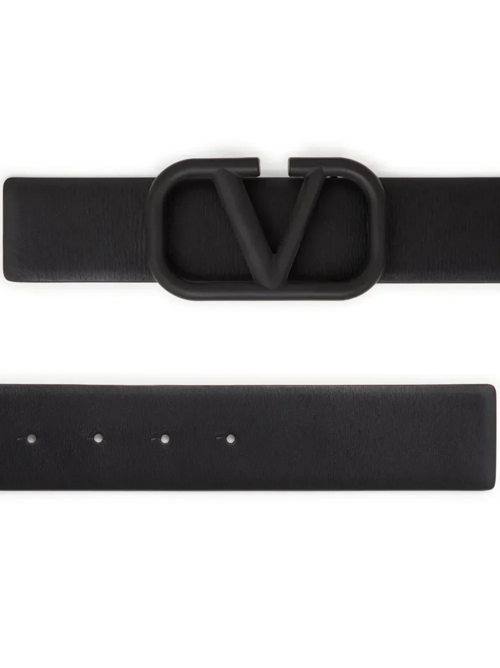Valentino Black Leather VLOGO Belt