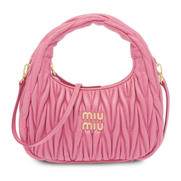 Miu Miu Bag | Wander Shoulder Bag in Matelassé Nappa Leather "Pink"