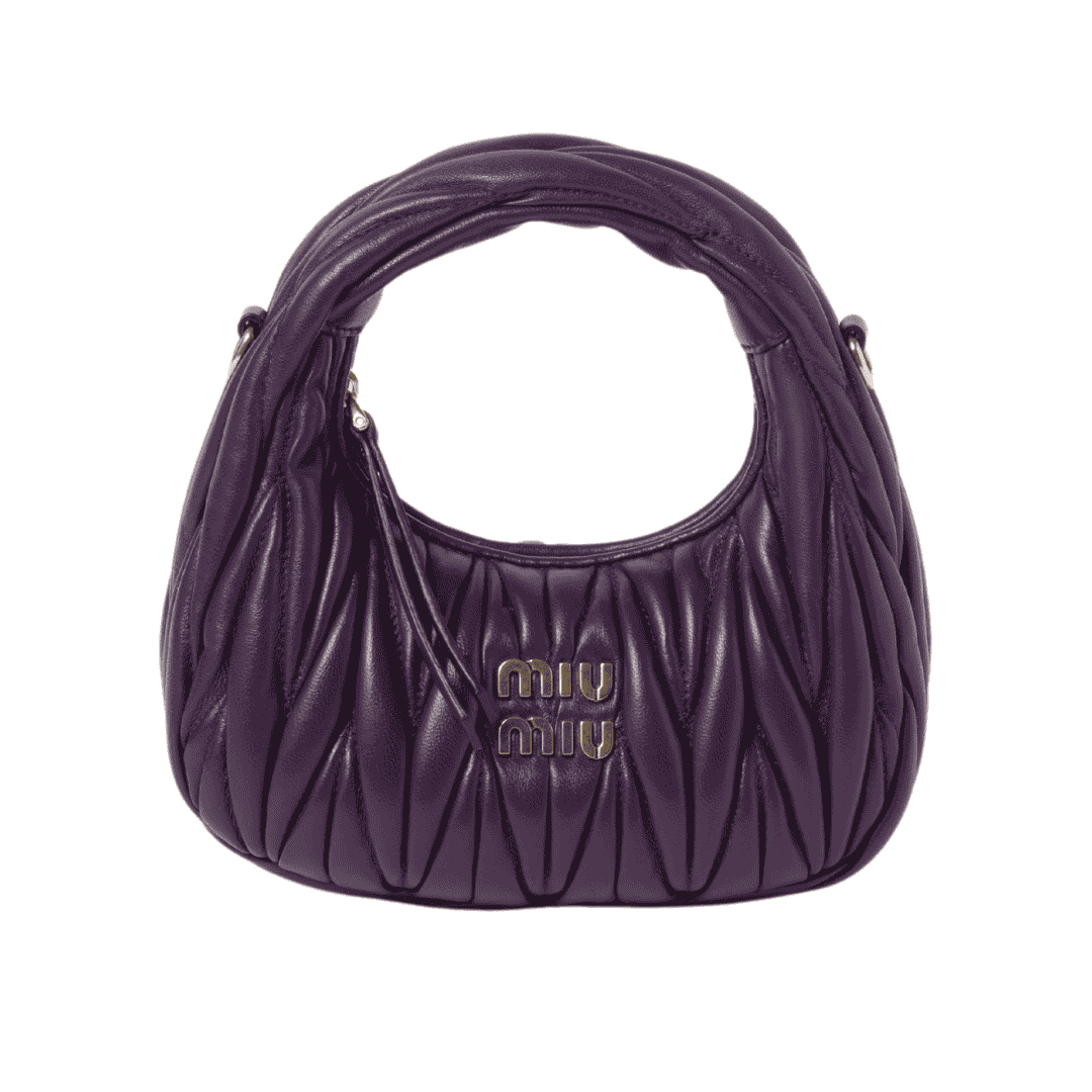 Miu Miu Bag | Wander matelassé nappa leather hobo mini-bag "Voilet"