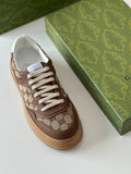 Gucci Women’s GG Canvas Leather-Trimmed Sneakers – Brown (Mytheresa)