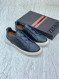Zegna Crocodile Leather Triple Stitch Sneakers