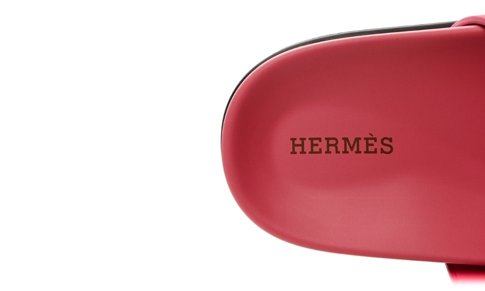 HERMES Suede Goatskin Womens Chypre Sandals Rose Aphrodite