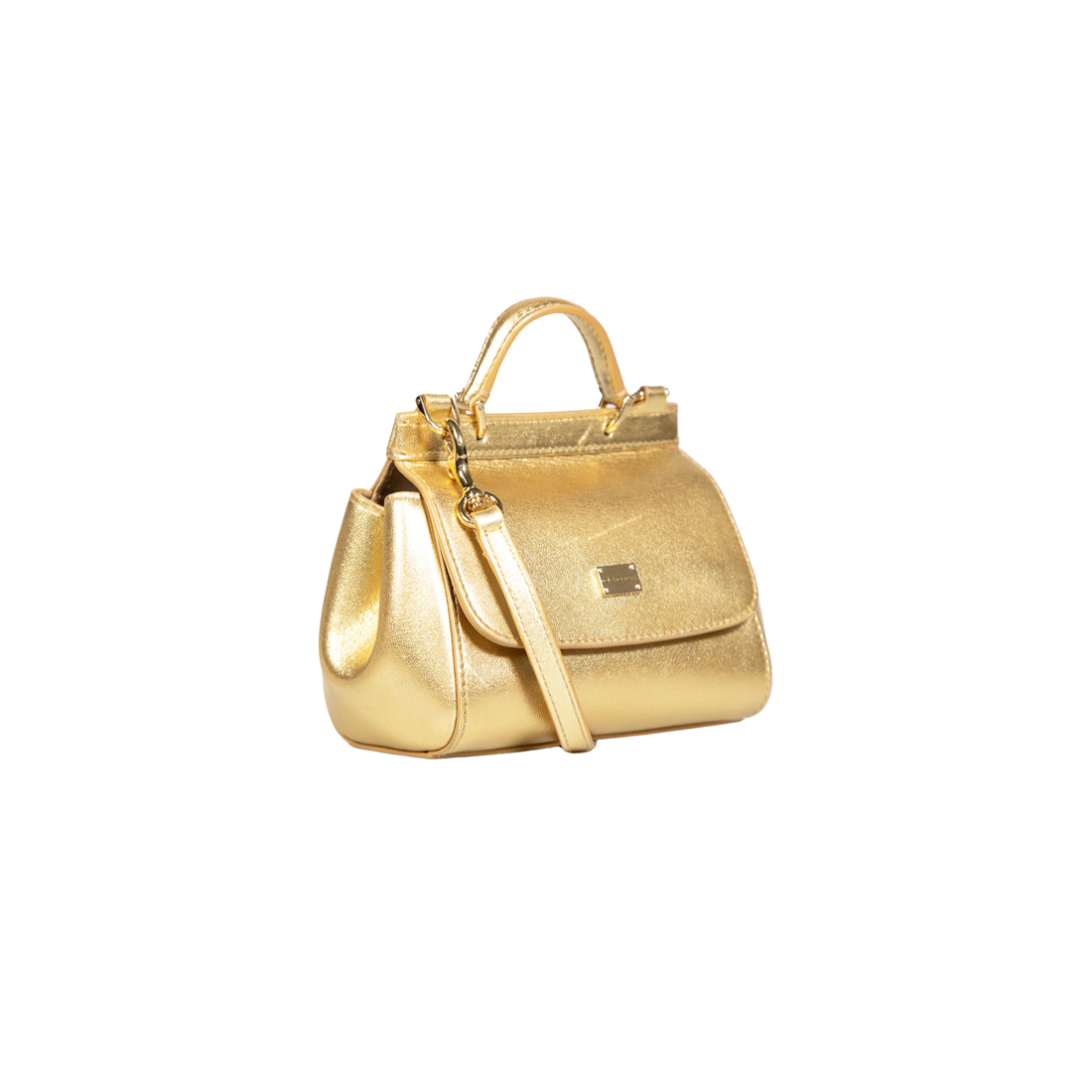 Dolce & Gabbana | Gold Leather Sicily Top-Handle