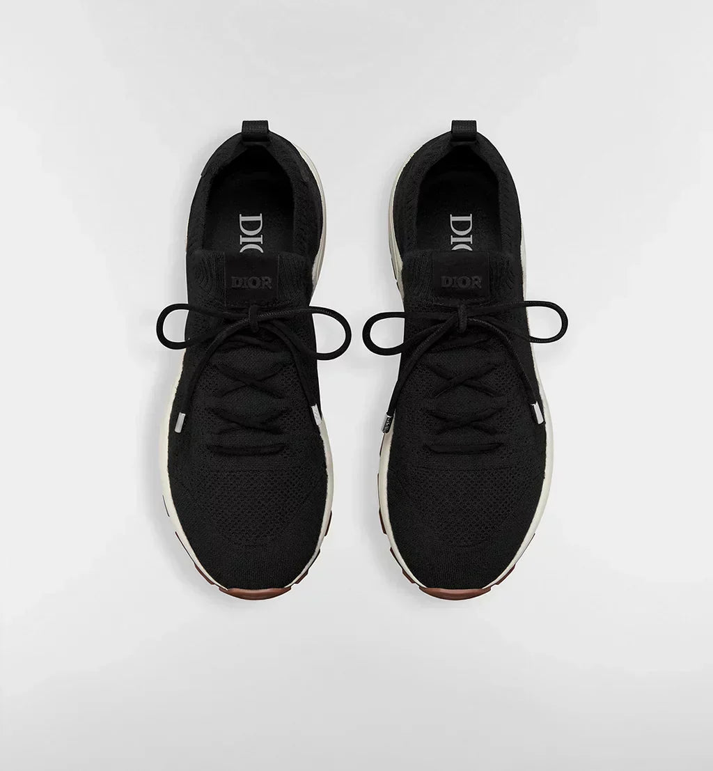 Black Cannage Cashmere, Wool and Silk Knit with Black Suede Calfskin