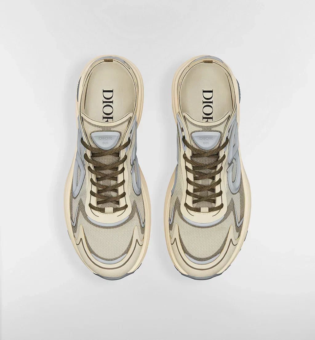 B30 Countdown Tech Sneaker Beige Semi-Transparent N3O Nylon, Beige and Brown Technical Fabric and Gray Rubber