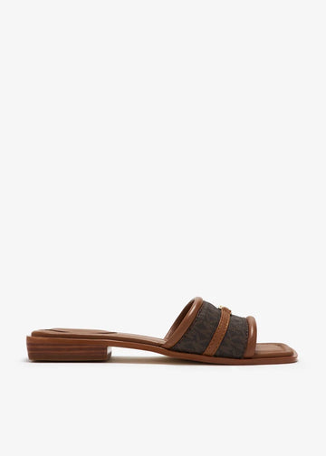Michael Kors Mandy slide sandals coffee brown| Women's