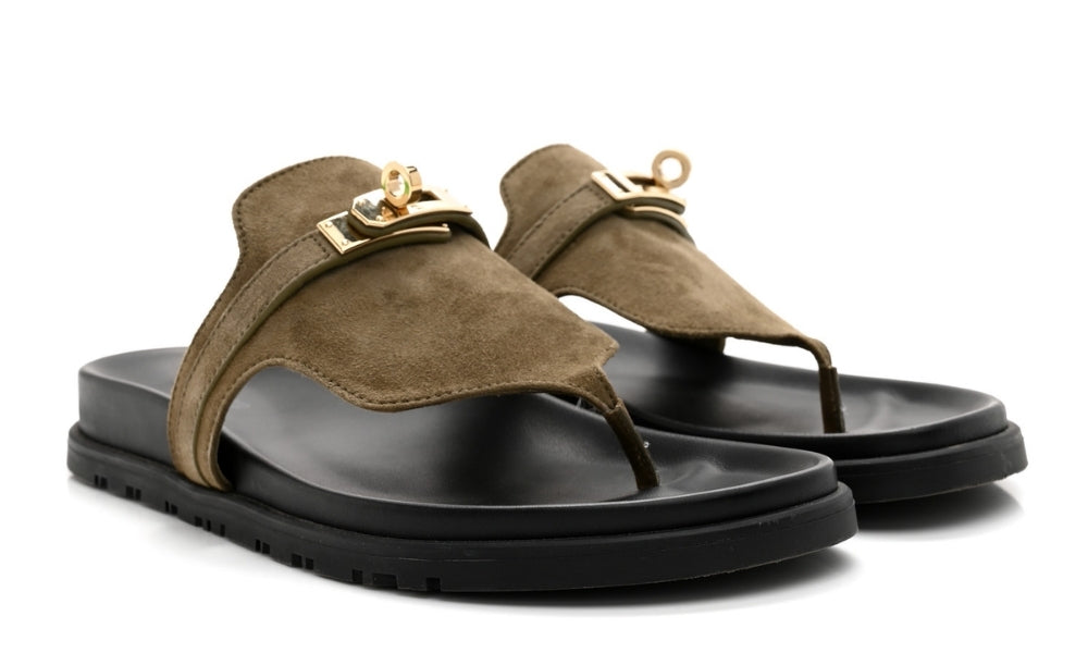 HERMES Empire sandal "Green"