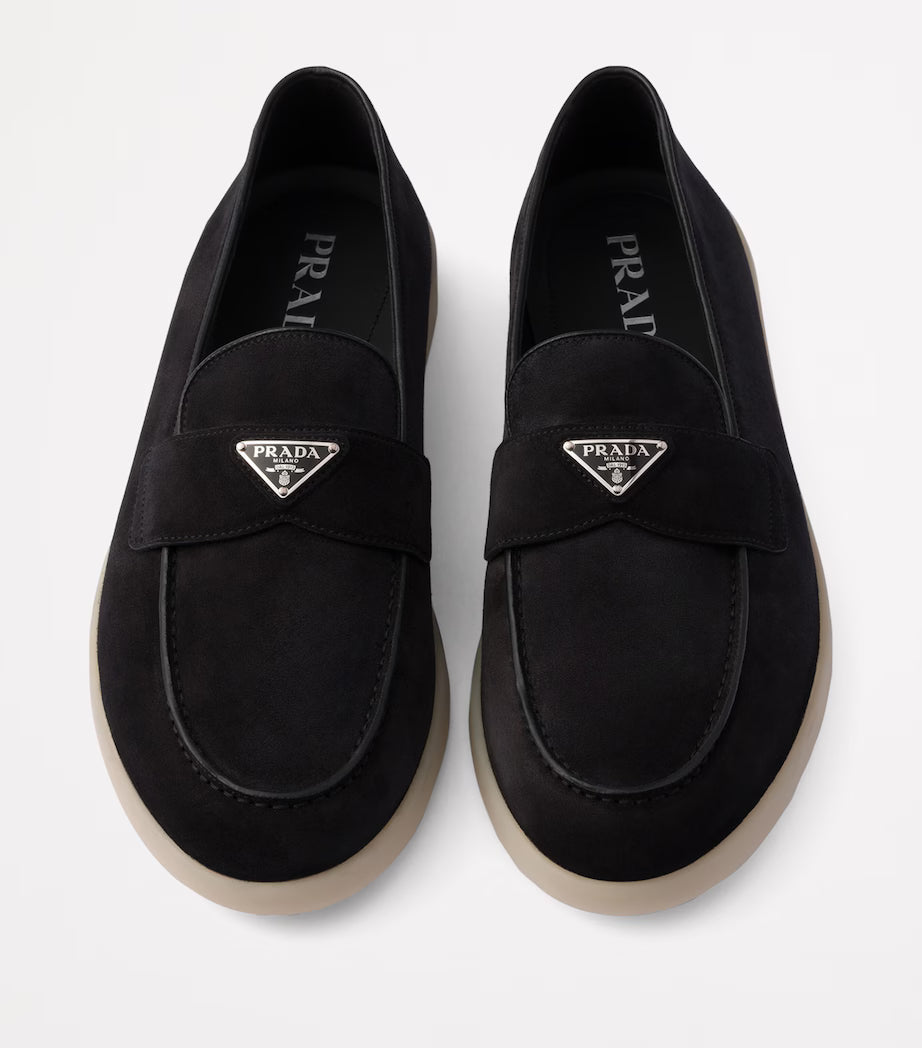 Prada Suede Logo Black| Women's