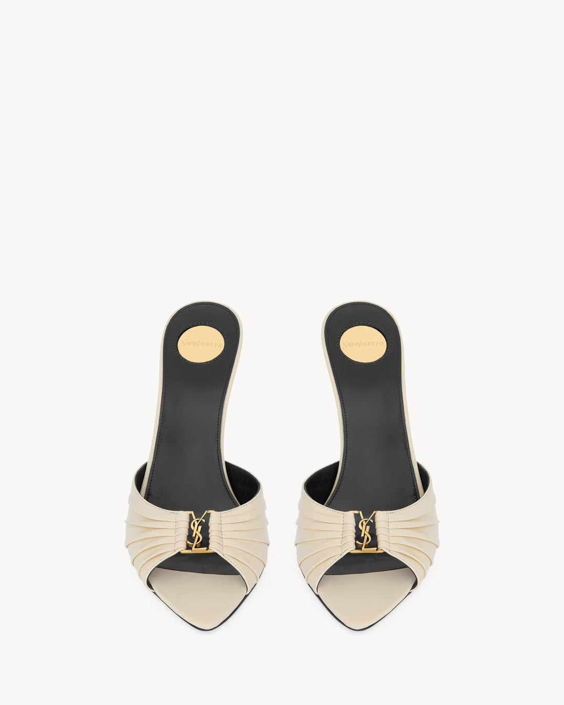 Saint Laurent Babylone Mules White