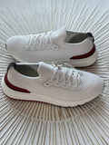 Brunello Cucinelli Knitted Low-Top Sneakers – White Knit with Contrasting Trim