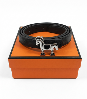 Hermès leather belt Black