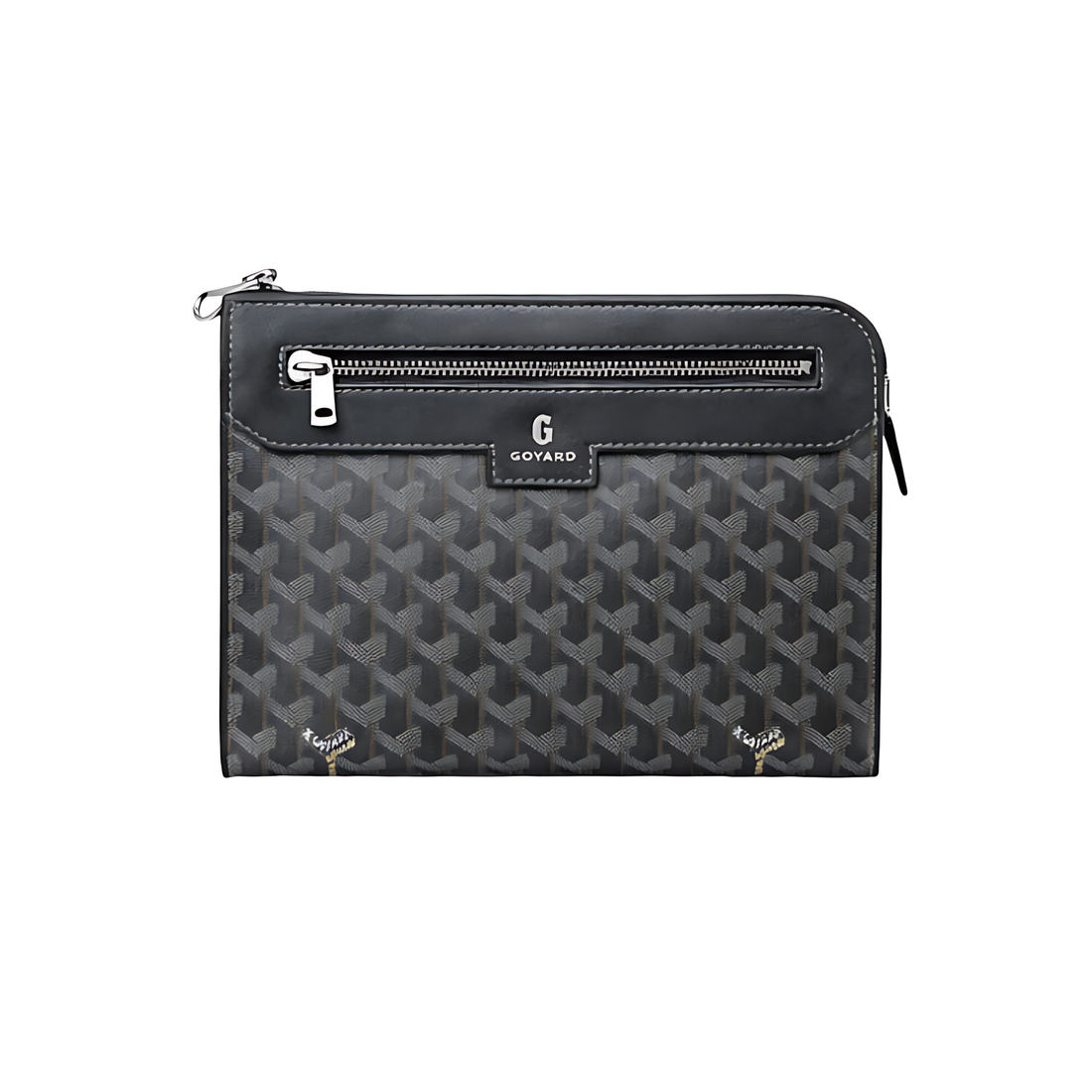 Goyard Pouch | Flat Black Leather