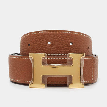 Hermès Constance leather belt Brown