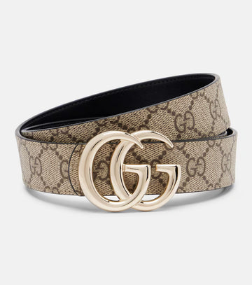 GG leather belt Beige