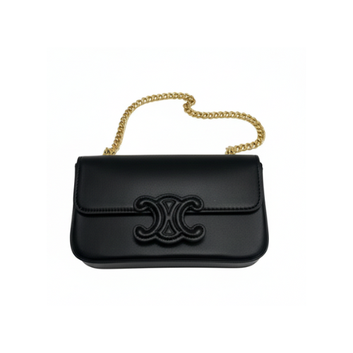 Celine | Chain Crossbody Bag Leather Black