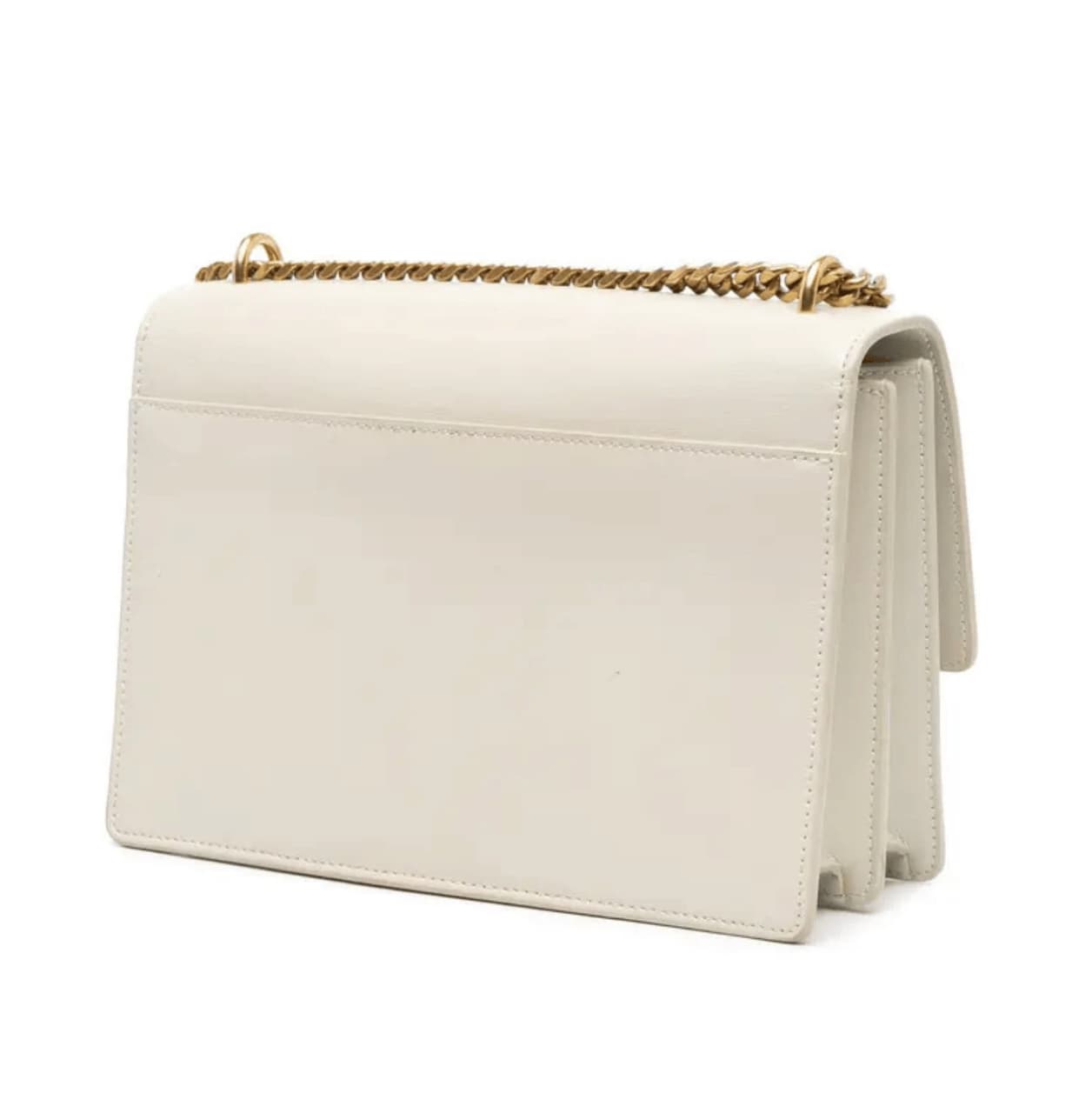 Saint Laurent Bag | Sunset Medium Shoulder Bag In White Calfskin Leather.