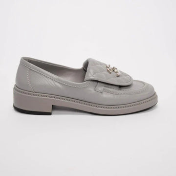 Chanel Grey Lambskin CC Turnlock| Women's