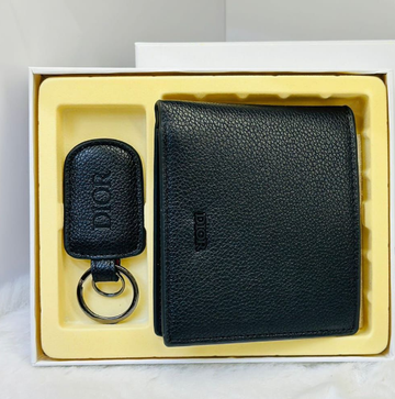 DIOR black leather bifold