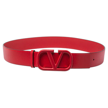 Valentino Red Leather VLOGO Belt