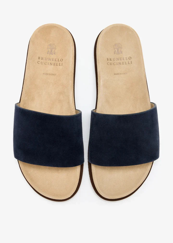 Brunello Cucinelli Suede sandals Navy