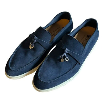 Loro Piana Summer Charms Walk Navy suede| Women's