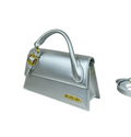 Jacquemus Bag | Le Chiquito Long Tote Bag In A Silver-tone Metallic Leather